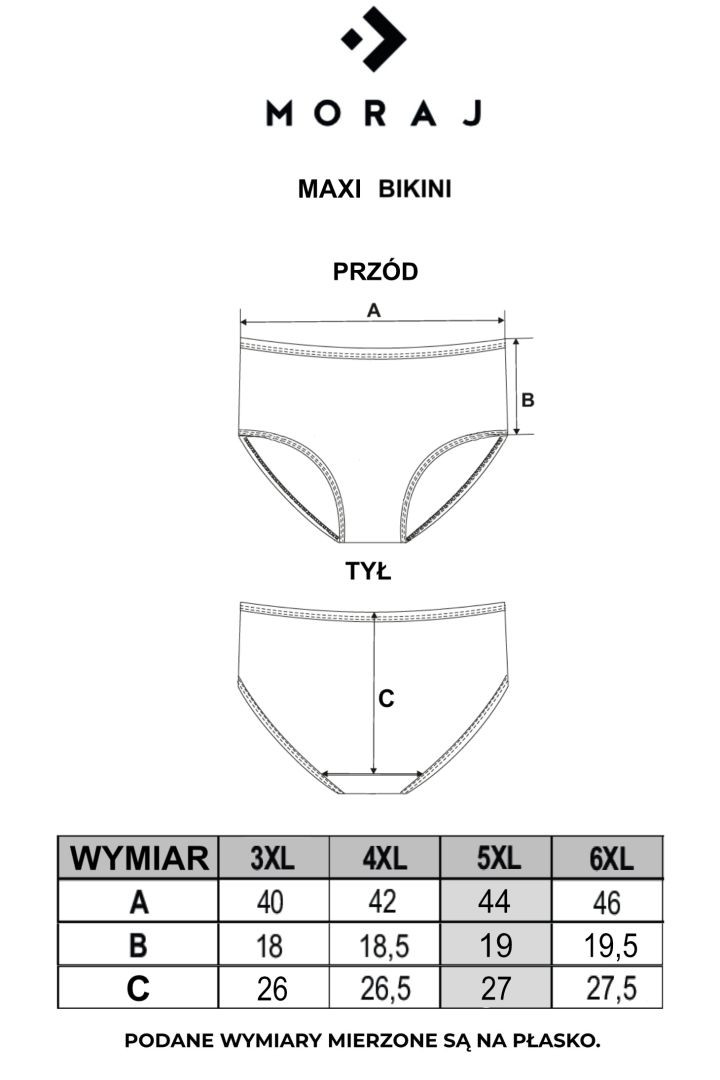 Majtki figi damskie z wysokim stanem Plus Size 3-pak