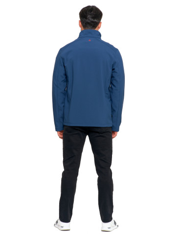 Odzież wierzchnia - Kurtka męska wiatroszczelna typu Softshell bez kaptura JEANS - produkt 9
