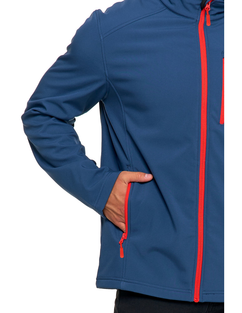 Odzież wierzchnia - Kurtka męska wiatroszczelna typu Softshell bez kaptura JEANS - produkt moraj.pl 11