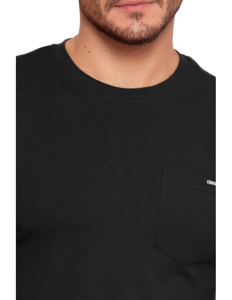 Koszulki, topy, koszule - Koszulka męska T-shirt bawełniany z kieszonką CZARNY - produkt moraj.pl 3