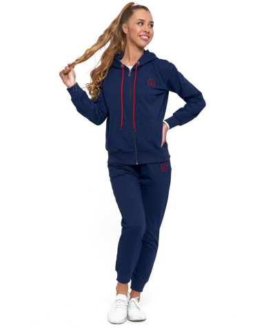 Bluzy - Bluza damska rozpinana z kapturem GRANATOWY - produkt 1