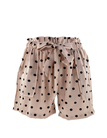 Szorty damskie z kokardą w groszki