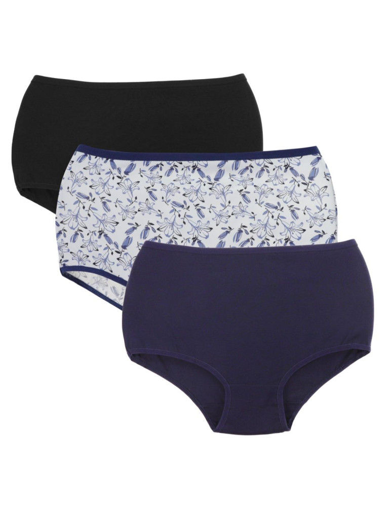 Figi - Figi damskie maxi bikini Plus Size 3-pak 7-10XL WIELOKOLOROWY - produkt moraj.pl 1