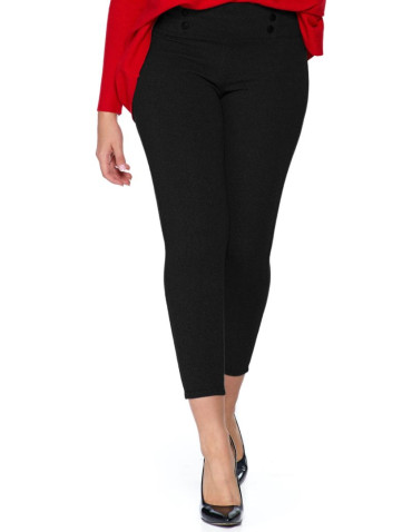 Legginsy damskie z ciepłej dzianiny prążkowanej