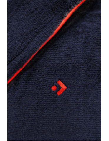 Szlafroki - Szlafrok męski krótki puszysty GRANATOWY - produkt 14