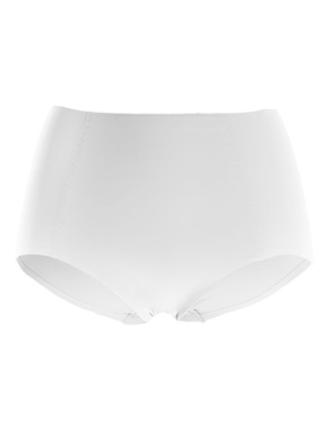 Figi - Figi damskie laserowo cięte z wysokim stanem plus size BIAŁY - produkt 1