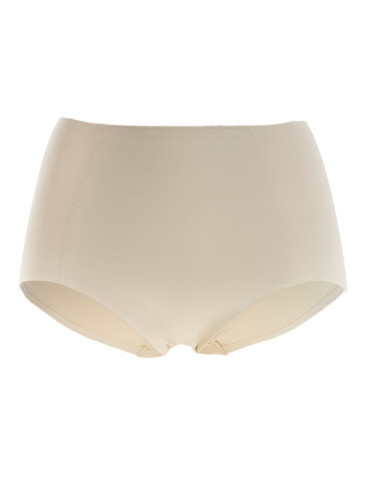 Majtki figi - Figi damskie laserowo cięte z wysokim stanem plus size BEŻOWY - produkt 3