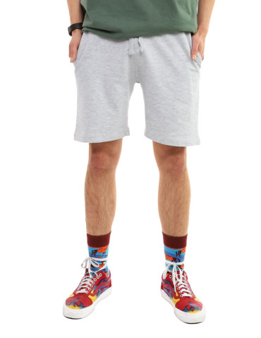 Szorty - Szorty męskie bawełniane z gumką w pasie JASNY SZARY - produkt 3