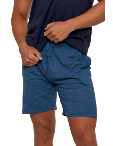 Szorty - Szorty męskie bawełniane z gumką w pasie GRANATOWY - produkt 13