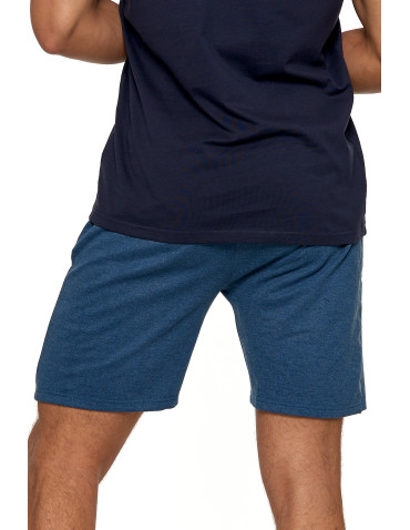 Szorty - Szorty męskie bawełniane z gumką w pasie GRANATOWY - produkt 14