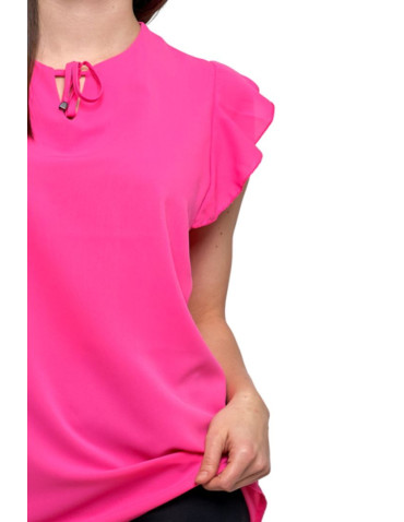 Gładka bluzka damska z motylkowym rękawkiem - produkt 2