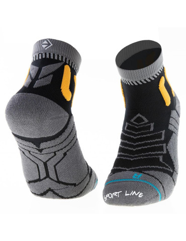 Skarpetki za kostkę - Skarpetki sportowe ze specjalną technologią wzorzyste CZARNY - produkt 1