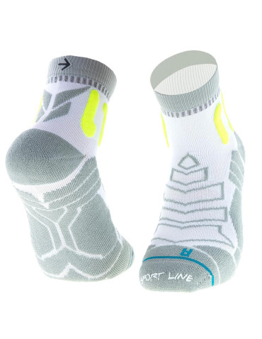 Za kostkę - Skarpetki sportowe ze specjalną technologią wzorzyste BIAŁY - produkt 1