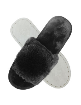 Kapcie damskie klapki domowe z ozdobnym pomponem - produkt 2