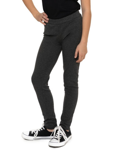 Dziewczynka - Legginsy dziewczęce klasyczne CIEMNY SZARY - produkt 1