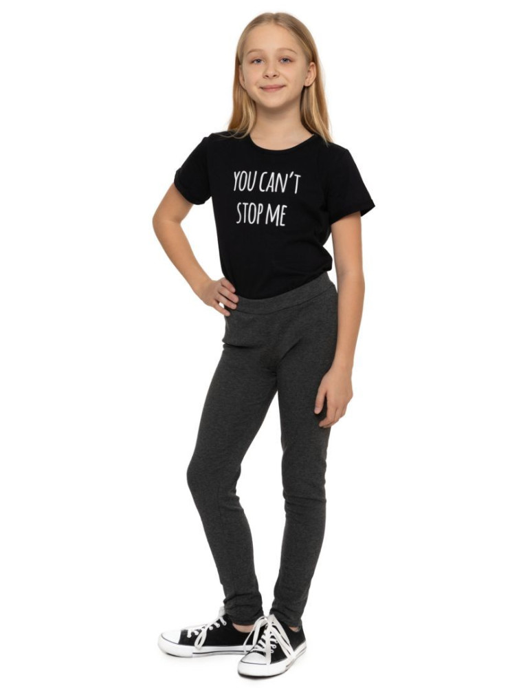 Dziewczynka - Legginsy dziewczęce klasyczne CIEMNY SZARY - produkt moraj.pl 3