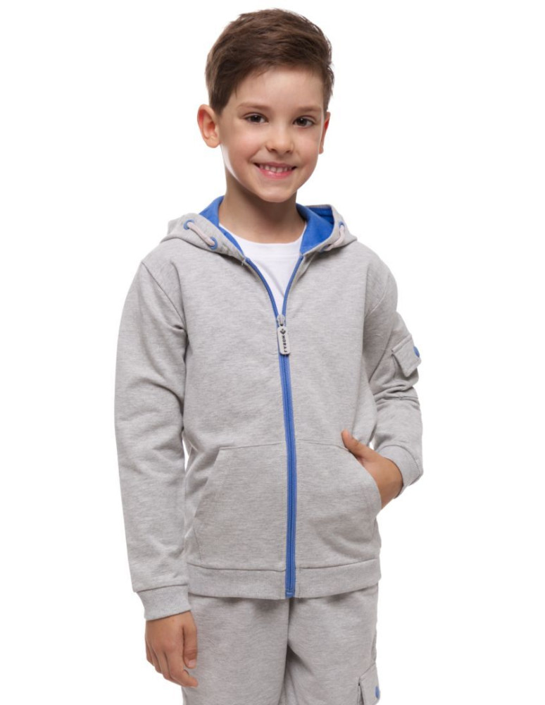 Chłopiec - Bluza dresowa chłopięca zapinana na zamek szara SZARY - produkt moraj.pl 1