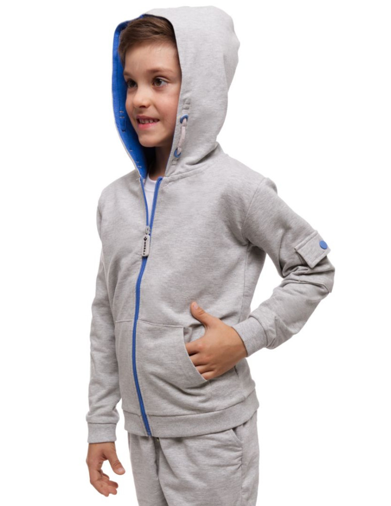 Chłopiec - Bluza dresowa chłopięca zapinana na zamek szara SZARY - produkt moraj.pl 2