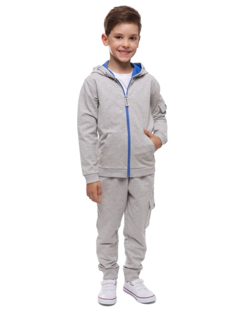 Chłopiec - Bluza dresowa chłopięca zapinana na zamek szara SZARY - produkt moraj.pl 4