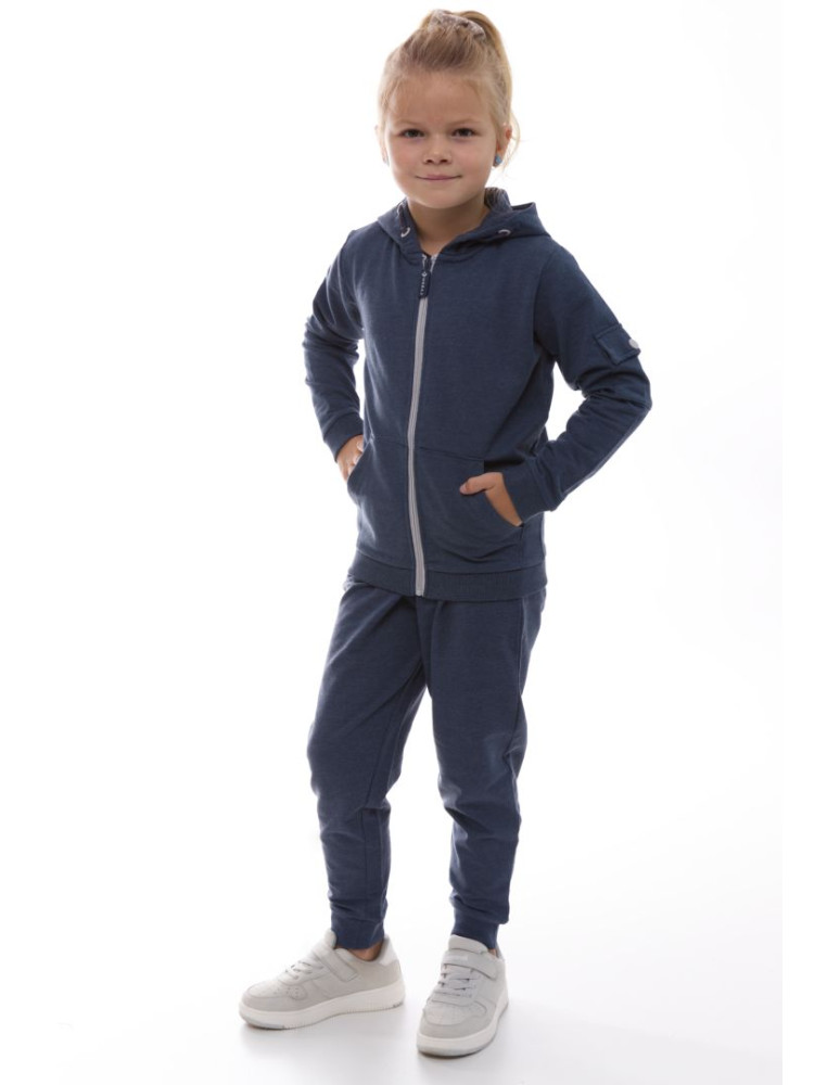 Dziewczynka - Bluza dresowa dziewczęca zapinana na zamek CIEMNY NIEBIESKI - produkt moraj.pl 6