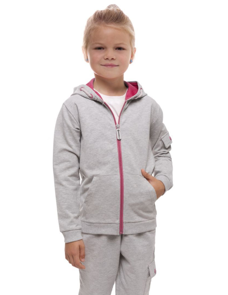 Dziewczynka - Bluza dresowa dziewczęca zapinana na zamek szara SZARY - produkt moraj.pl 1