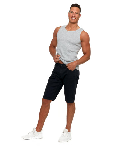 Szorty męskie - Krótkie spodenki męskie jeansowe szorty CZARNY - produkt 4