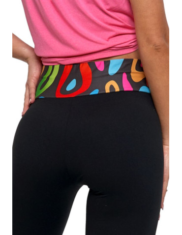 Legginsy - Sportowe legginsy damskie z podwyższonym stanem CZARNY - produkt 2