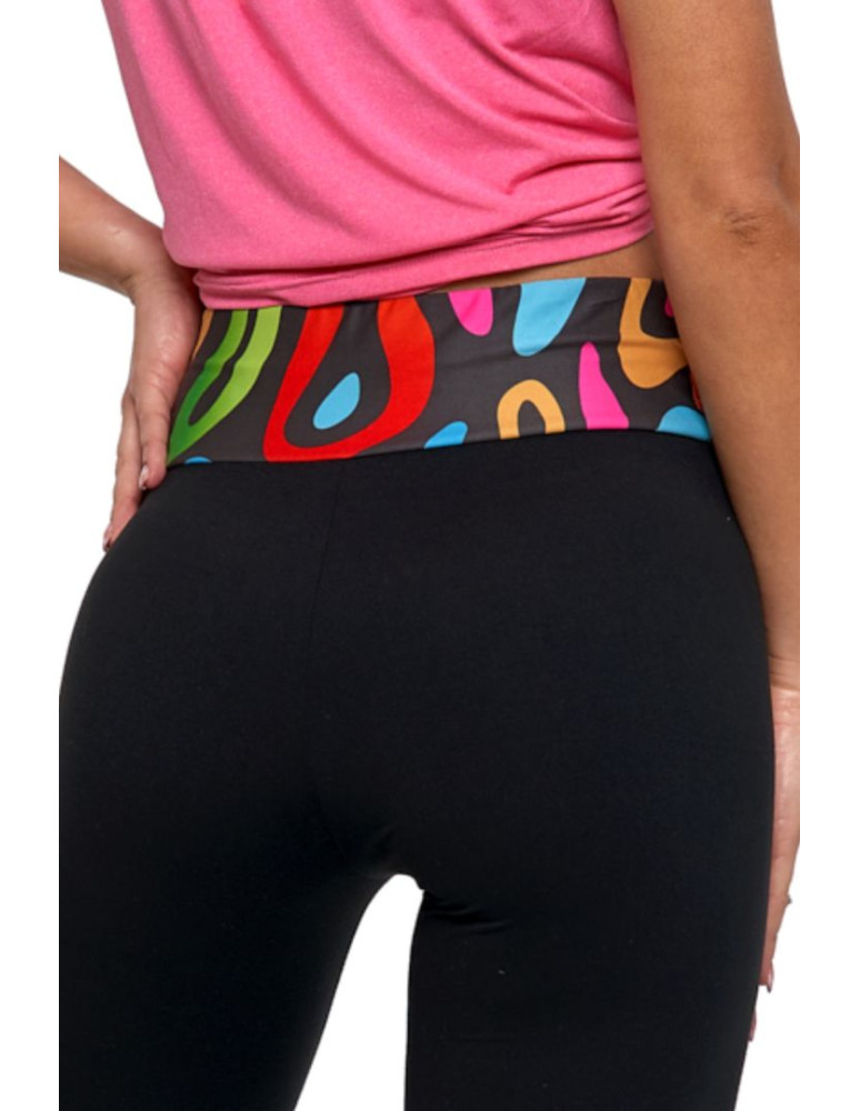 Legginsy - Sportowe legginsy damskie z podwyższonym stanem CZARNY - produkt moraj.pl 2