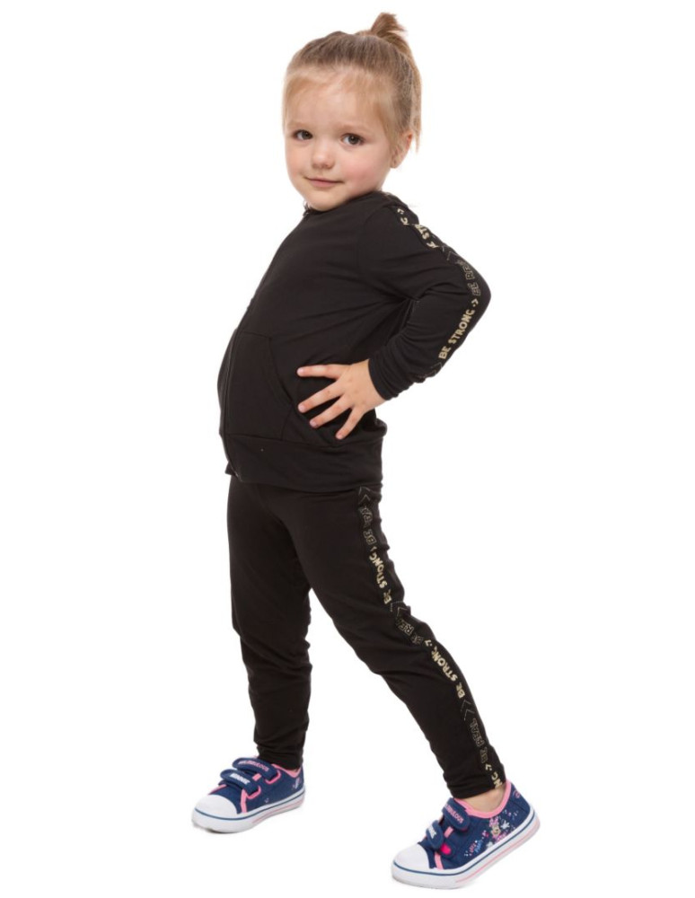 Dziewczynka - Bluza dziewczęca rozpinana z kapturem z efektem peach touch CZARNY - produkt moraj.pl 4