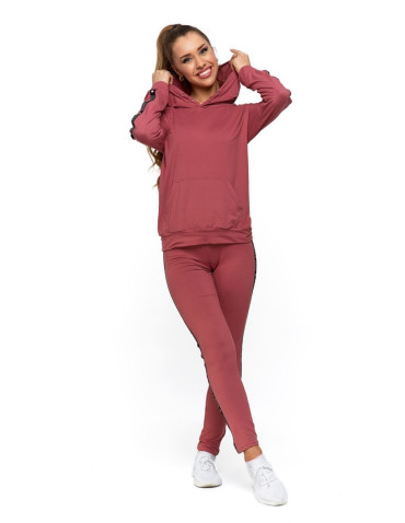 Bluzy - Bluza damska z kapturem z efektem peach touch RÓŻOWY - produkt 2