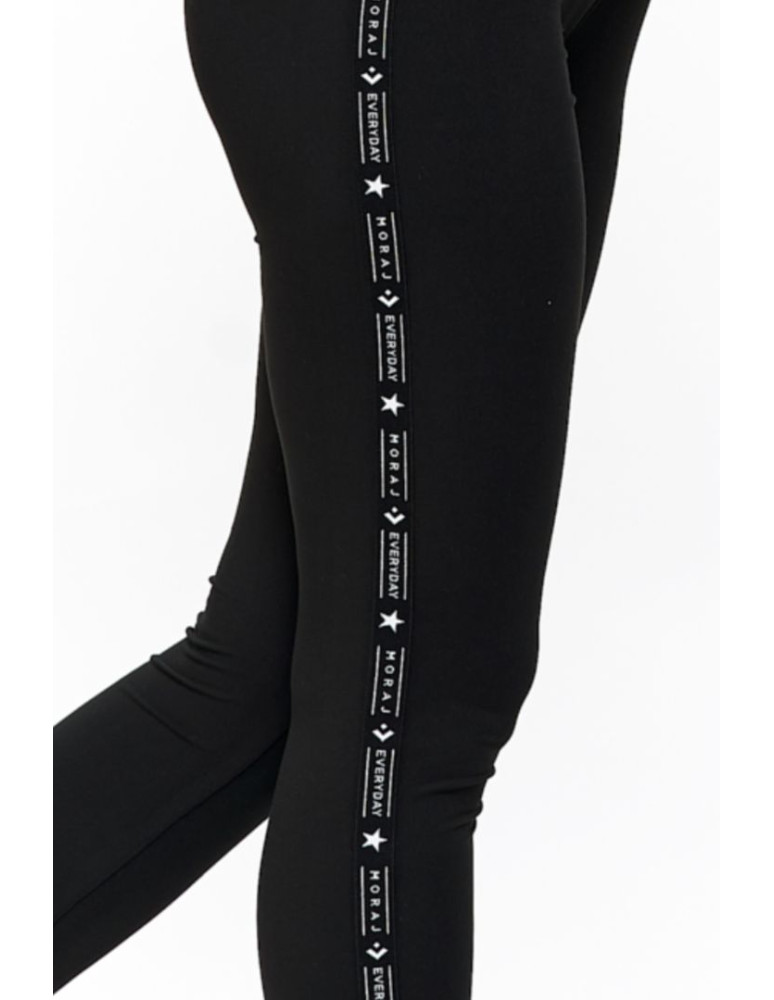 Legginsy - Legginsy damskie wysoki stan z efektem peach touch CZARNY - produkt moraj.pl 5