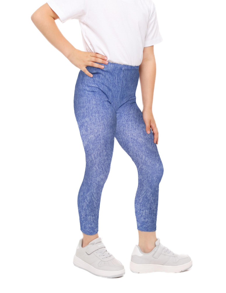 Dziewczynka - Legginsy dziecięce wzór a'la jeans NIEBIESKI - produkt moraj.pl 1