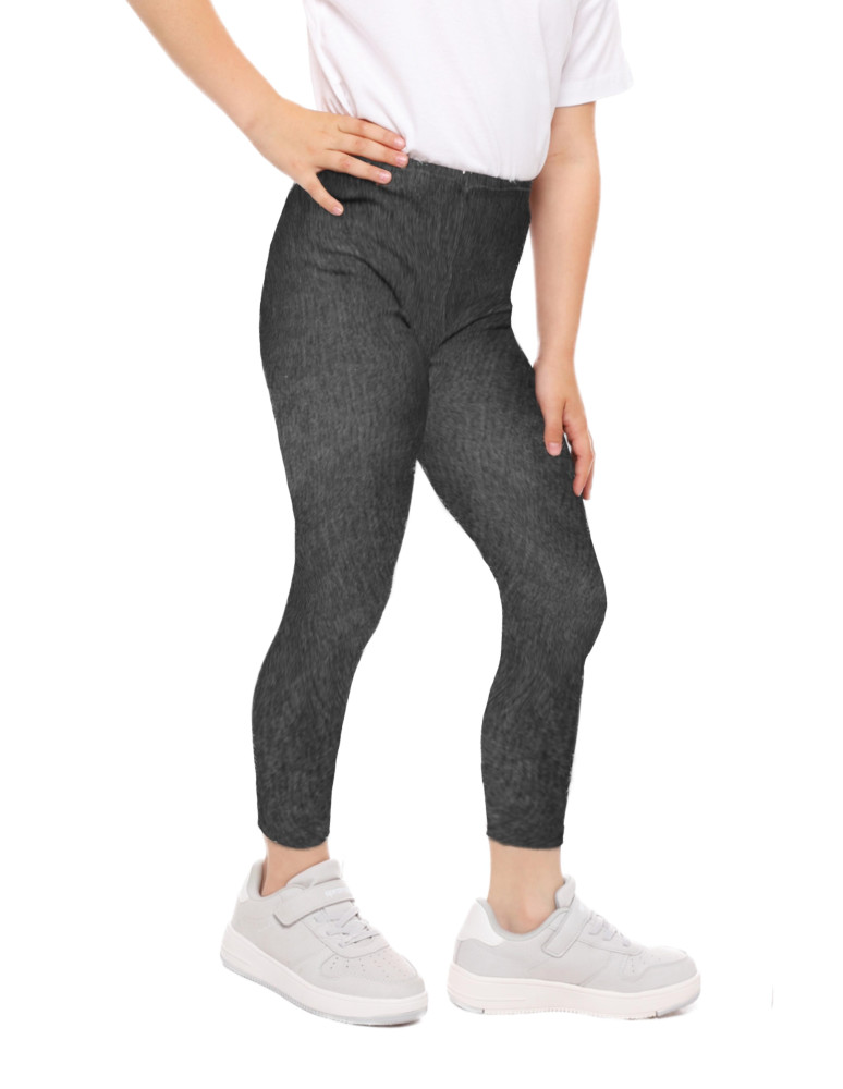 Dziewczynka - Legginsy dziecięce wzór a'la jeans CZARNY - produkt moraj.pl 1