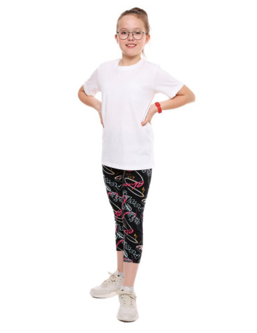 Dziewczynka - Legginsy 3/4 młodzieżowe kolorowe wzory peach touch WZÓR 2 - produkt 1