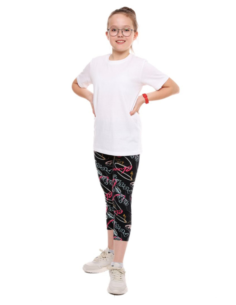 Dziewczynka - Legginsy 3/4 młodzieżowe kolorowe wzory peach touch WZÓR 2 - produkt moraj.pl 1