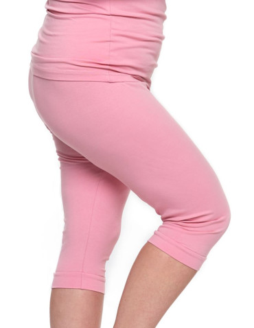 Krótki rękaw - Piżama damska bawełniana spodnie 3/4 plus size RÓŻOWY - produkt 5