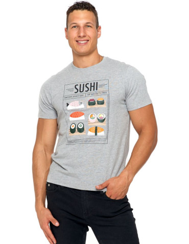Koszulki, topy, koszule - Koszulka męska Sushi JASNY SZARY - produkt 1