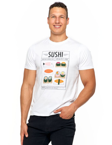 Koszulki, topy, koszule - Koszulka męska Sushi BIAŁY - produkt 1