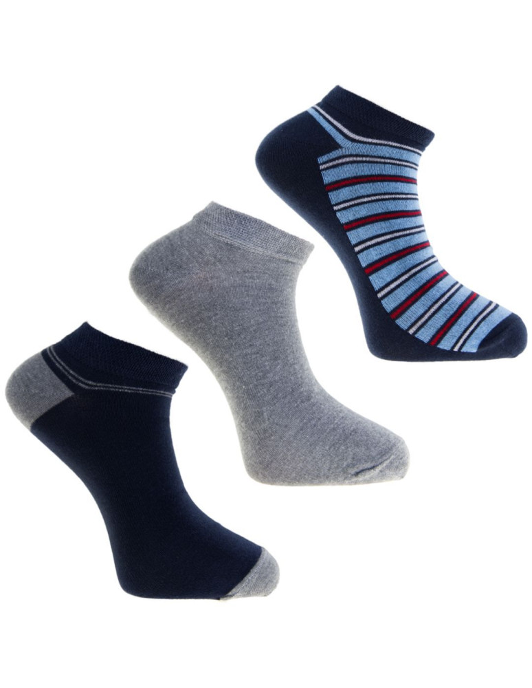 Skarpety stopki męskie bawełniane w paski WIELOKOLOROWY