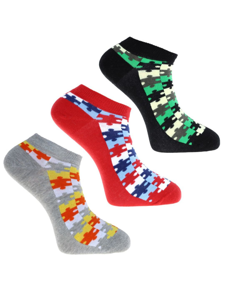Skarpetki stopki męskie kolorowe w puzzle WIELOKOLOROWY