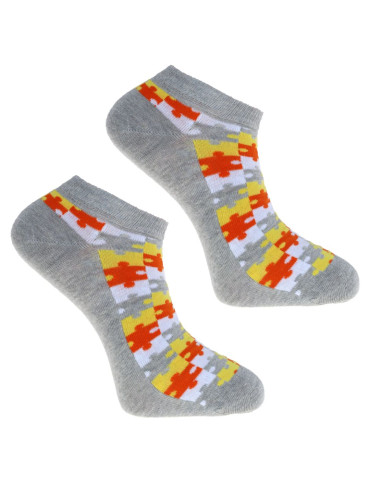 Stopki - Skarpetki stopki męskie kolorowe w puzzle WIELOKOLOROWY - produkt 4