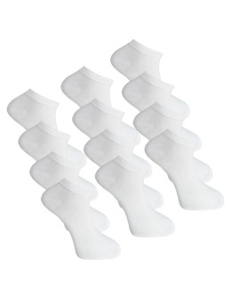 Klasyczne białe bawełniane skarpetki stopki męskie 12-pak
