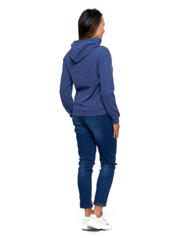 Bluzy - Bluza damska cosy sportowa z kapturem i kieszeniami NIEBIESKI - produkt 2
