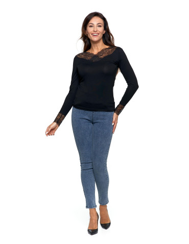 Spodnie damskie - Spodnie jeansy damskie typu skinny elastyczne JASNY NIEBIESKI  - produkt 2