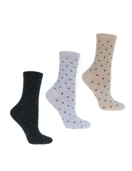 Damskie skarpety długie bawełniane wzór w kropeczki 3-pak