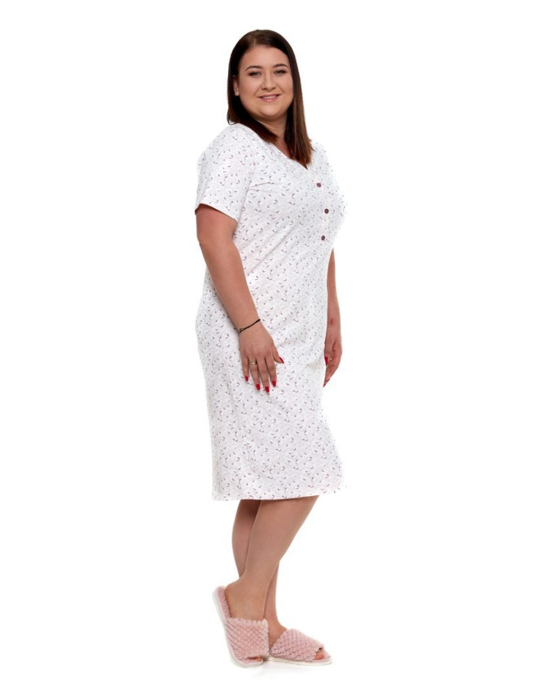 Koszule nocne - Koszula nocna damska bawełniana rozpinana rozmiar 4XL 5XL WZÓR 1 - produkt moraj.pl 2