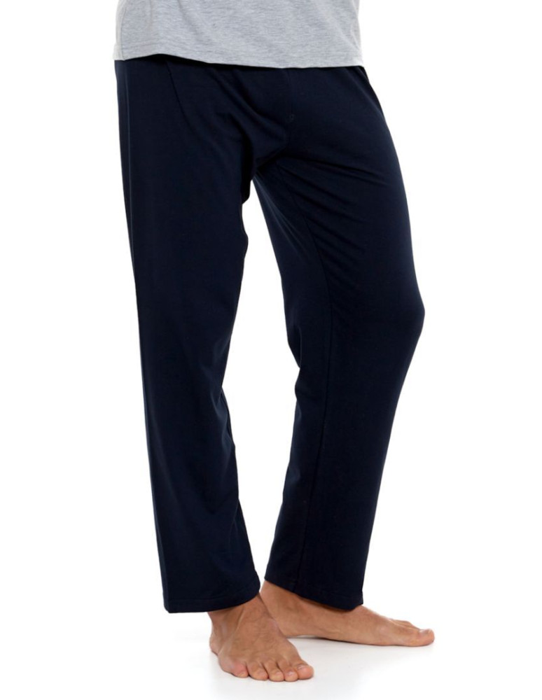 Krótki rękaw - Piżama męska bawełniana z długimi spodniami plus size SZARY - produkt moraj.pl 3