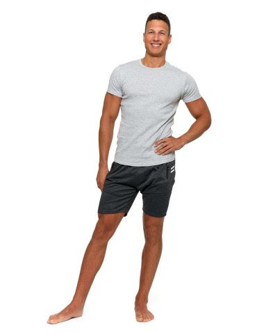 Szorty męskie - Krótkie spodenki męskie dresowe z kieszeniami CIEMNY SZARY - produkt 1