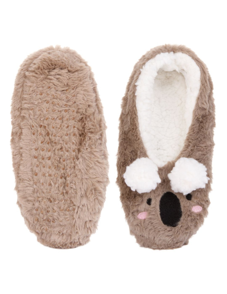 Kapcie i bambosze - Kapcie bambosze damskie miś koala z futerkiem BRĄZOWY - produkt moraj.pl 1