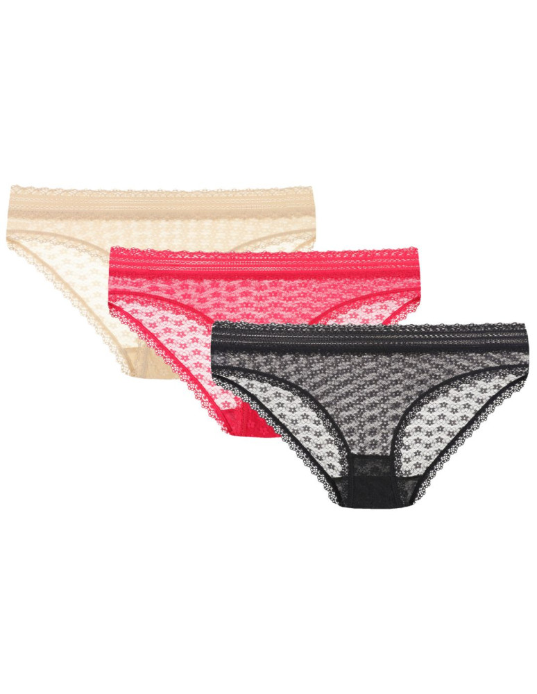 Figi bikini damskie koronkowe WIELOKOLOROWY